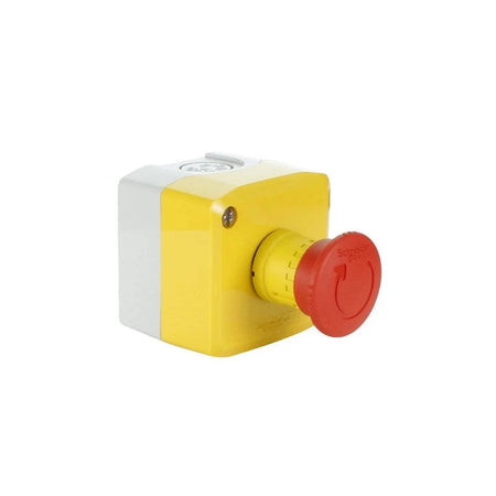 Schneider Electric Harmony Emergency Stop Control Station, 40mm, 1NC, Turn-to-Release | Yellow/Grey | XALK178