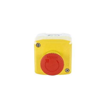 Schneider Electric Harmony Emergency Stop Control Station, 40mm, 1NC, Turn-to-Release | Yellow/Grey | XALK178