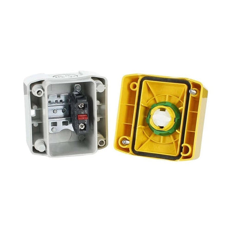 Schneider Electric Harmony Emergency Stop Control Station, 40mm, 1NC, Turn-to-Release | Yellow/Grey | XALK178