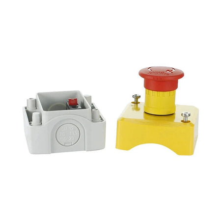 Schneider Electric Harmony Emergency Stop Control Station, 40mm, 1NC, Turn-to-Release | Yellow/Grey | XALK178