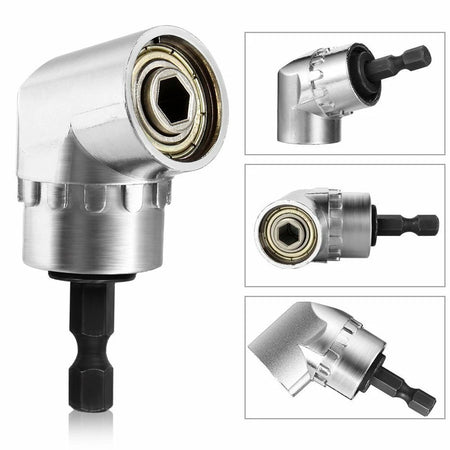 Sparky Stock 105° Right Angle Drill Adapter with Magnetic Bit Holder | Silver | SS-RIGHT-ANGLE-ADAPTER-SLV