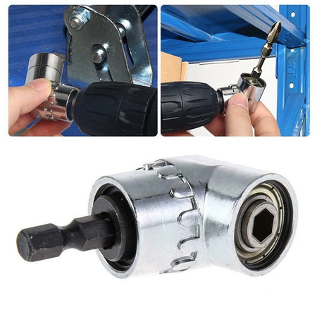 Sparky Stock 105° Right Angle Drill Adapter with Magnetic Bit Holder | Silver | SS-RIGHT-ANGLE-ADAPTER-SLV