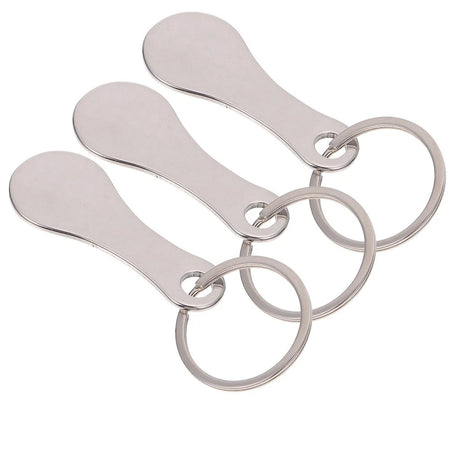 Shopping Trolley Tokens with Keyrings 3 Pack | Silver