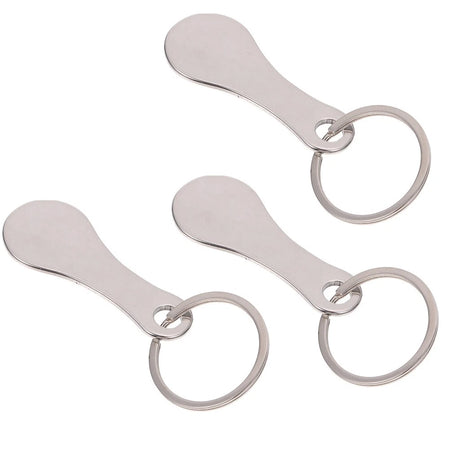 Shopping Trolley Tokens with Keyrings 3 Pack | Silver