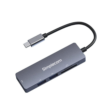 Simplecom USB-C 5-in-1 Hub with SD/microSD Card Reader | Grey/Black | CH255