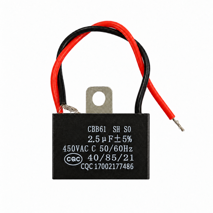 Sparky Stock 2.5µF 450V AC Fan Motor Run Capacitor | Black | SS-CBB61-2.5UF-450V