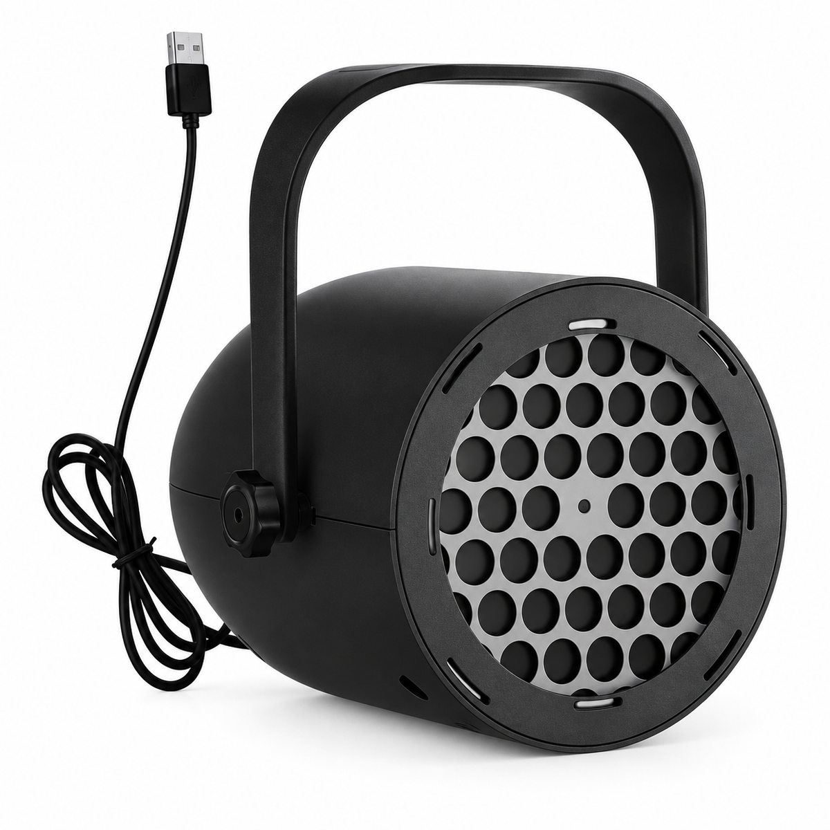 Sparky Stock black USB holiday LED projector with adjustable bracket – front view