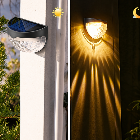 Sparky Stock Solar LED Wall Lights Warm White IP65 2 Pack | Black | SS-SWLE-A12-2PK