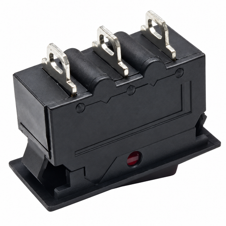 Sparky Stock Thermal Overload Rocker Switch 2 Pole 16A | Black | SS-94N-2P-16A
