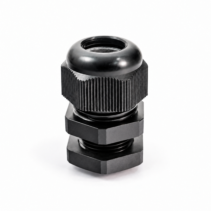 Sparky Stock M12 Extended Thread Cable Gland IP68 | Black | SS-CG12-EXT-BK