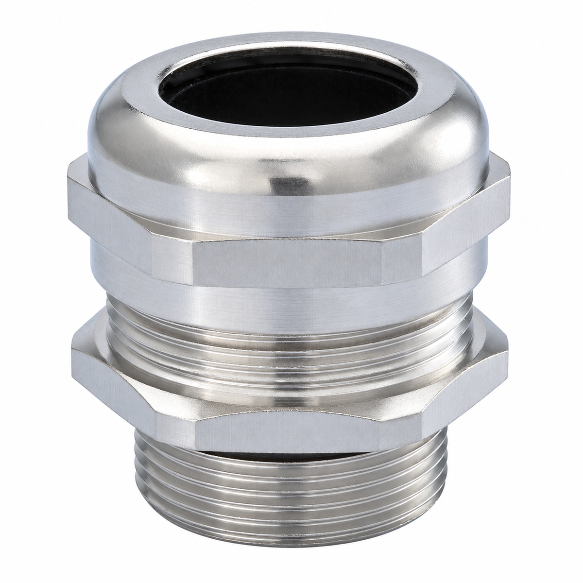 Sparky Stock SS-CG20-NPB M20 nickel-plated brass cable gland in silver