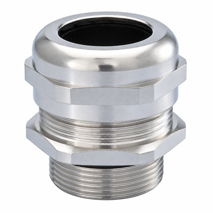 Sparky Stock M20 Nickel Plated Brass Cable Gland IP68/IP69K | Silver | SS-CG20-NPB