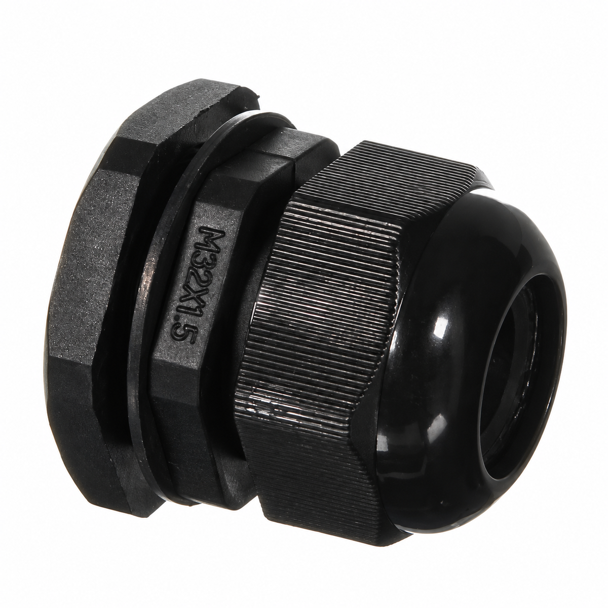 Sparky Stock 32mm black nylon cable gland with lock ring