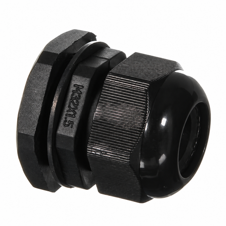 Sparky Stock 32mm black nylon cable gland with lock ring