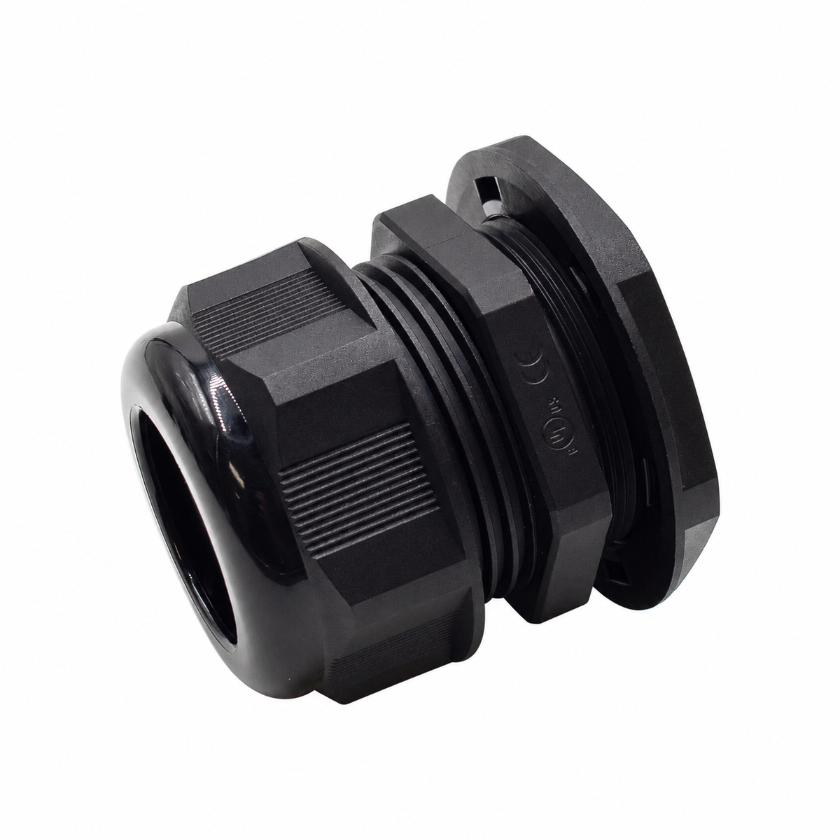 Sparky Stock SS-CG40-BK black 40mm nylon cable gland with seal and locknut