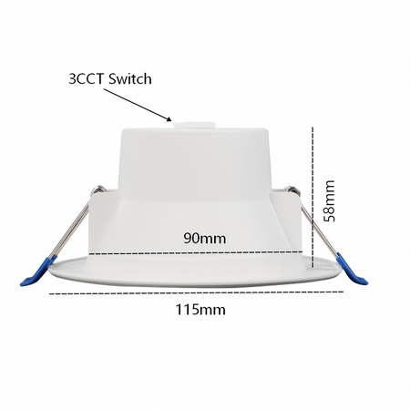 Sparky Stock 10W Tri-Colour Recessed LED Downlight 90mm Cutout | White | SS-DL90-10W