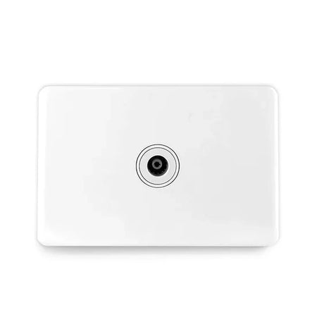 Sparky Stock SS-HT125 TV antenna socket in Injection White, front view