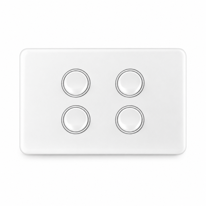 Sparky Stock 4 Gang Light Switch | Injection White | SS-HT142