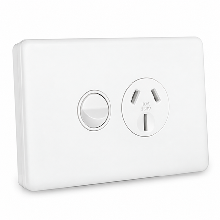Sparky Stock Single Power Point 10A 250V | Injection White | SS-HT213