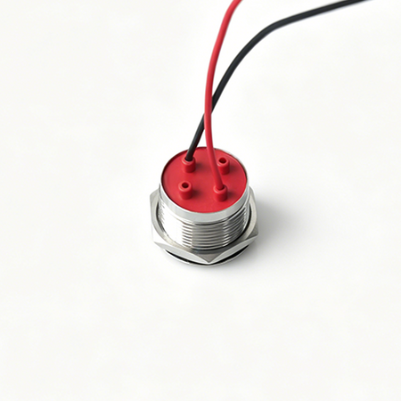 Sparky Stock 19mm 12V LED Metal Indicator Light IP65 | Silver / Yellow | SS-IL19-12V-YE