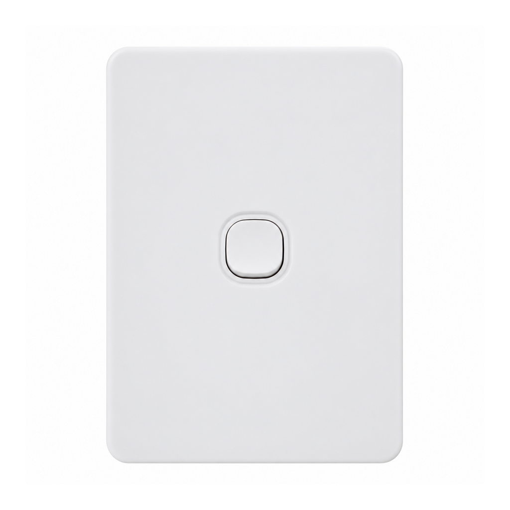 Sparky Stock 1 Gang Vertical Light Switch, white, SS-PSW1