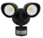 Sparky Stock 26W LED Twin Spot Wall Light with PIR Sensor | Black | SS-SL-30S