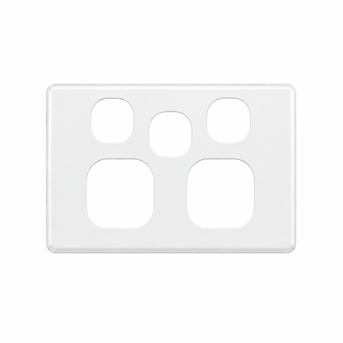 Sparky Stock Double Power Point Cover Plate with Extra Switch Opening | White | SS-U1539