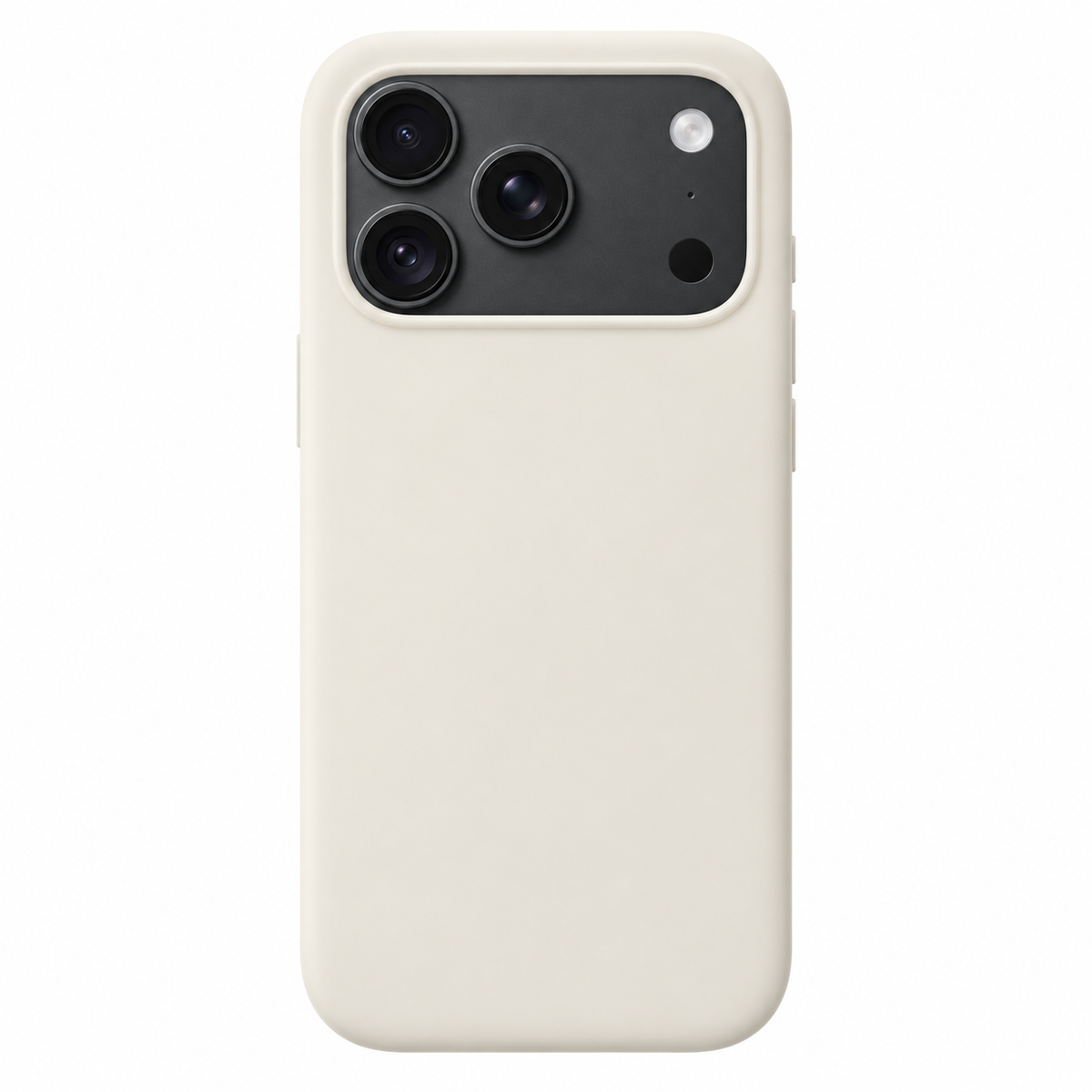 Sparky Stock Beige soft-touch case for iPhone 18 Pro — digitally prepared rear-view product visualisation