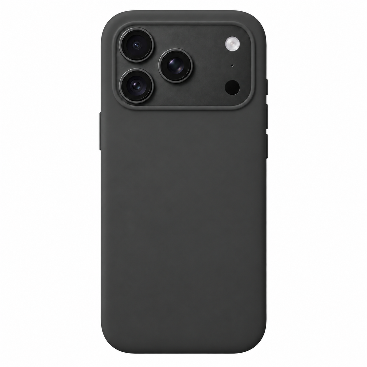 Sparky Stock Black soft-touch case for iPhone 18 Pro — digitally prepared rear-view product visualisation