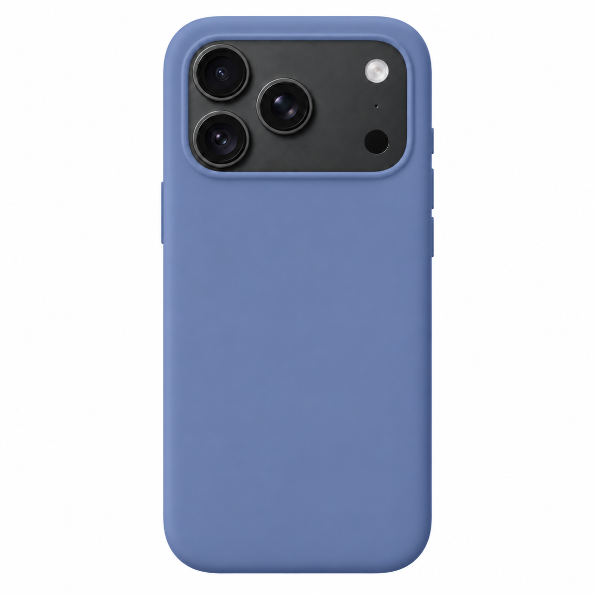 Sparky Stock Blue soft-touch case for iPhone 18 Pro — digitally prepared rear-view product visualisation