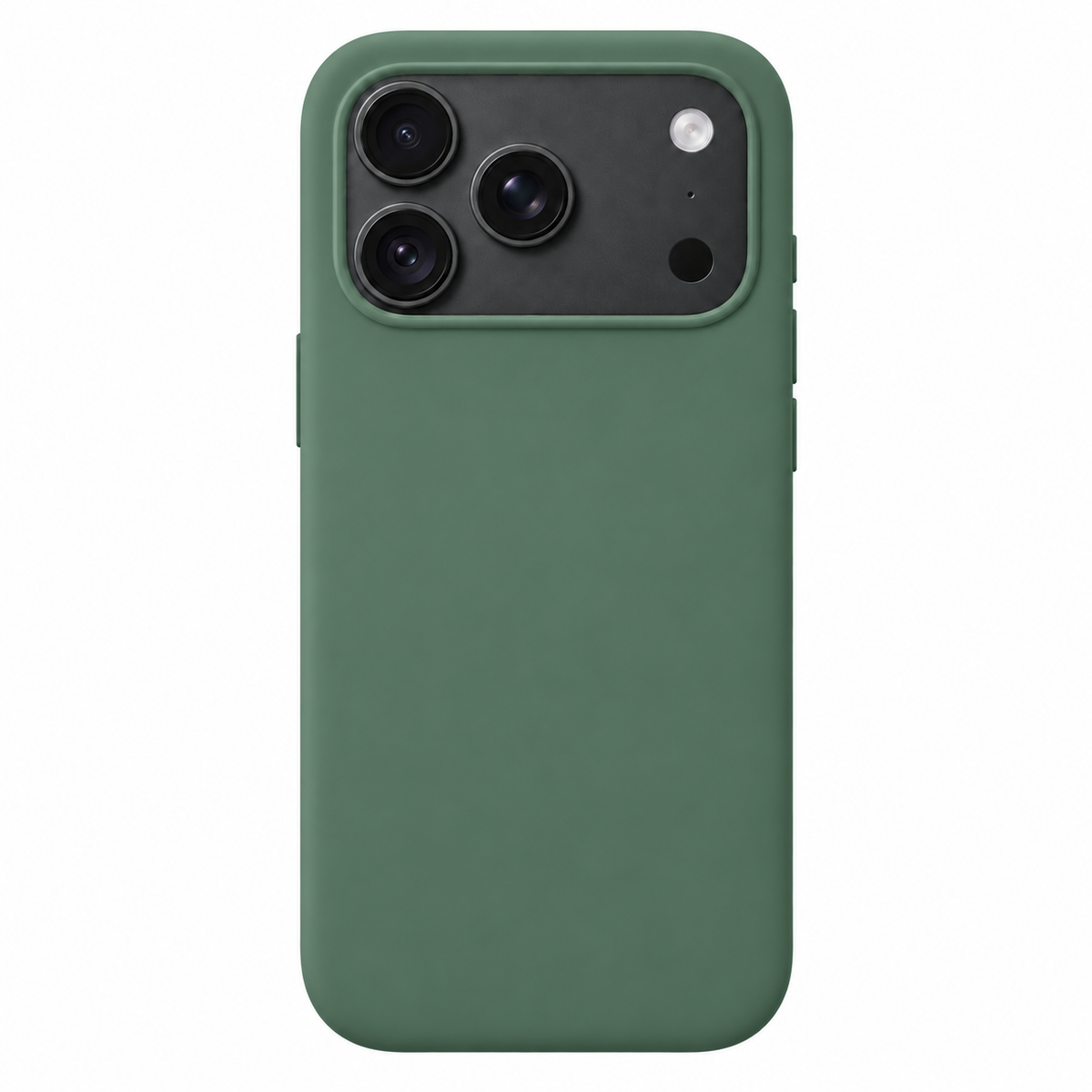 Sparky Stock Green soft-touch case for iPhone 18 Pro — digitally prepared rear-view product visualisation