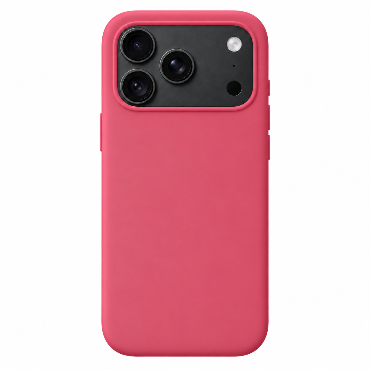 Sparky Stock Red soft-touch case for iPhone 18 Pro — digitally prepared rear-view product visualisation