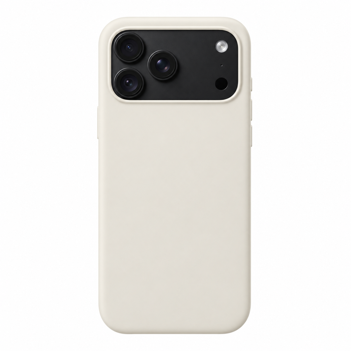 Sparky Stock Beige soft-touch case for iPhone 18 Pro Max — digitally prepared rear-view product visualisation