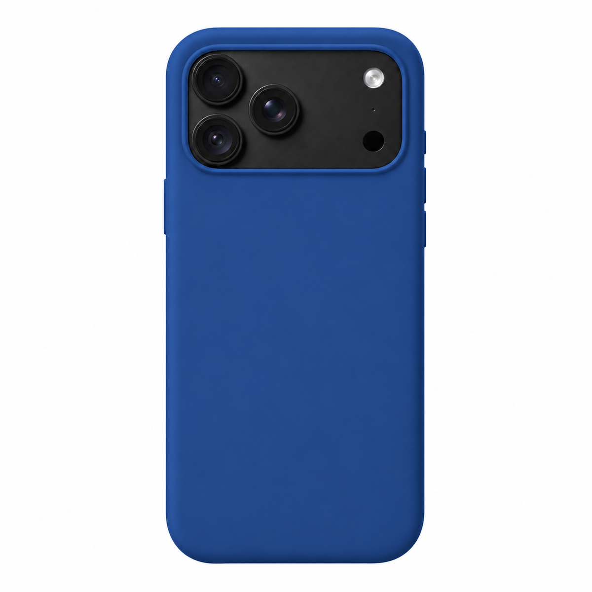 Sparky Stock Deep Blue soft-touch case for iPhone 18 Pro Max — digitally prepared rear-view product visualisation