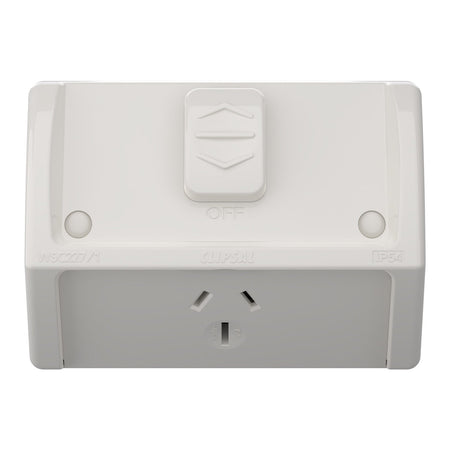 Clipsal Weathershield 15A Single Weatherproof Power Point | Chemical Resistant Grey | WSC227/1/15-RG