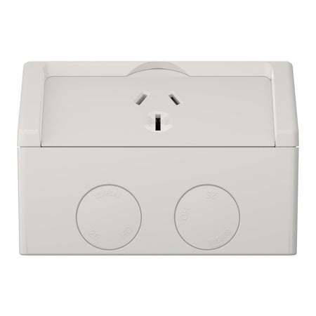 Clipsal Weathershield 15A Single Weatherproof Power Point | Chemical Resistant Grey | WSC227/1/15-RG