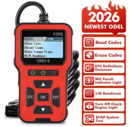 Sparky Stock OBD2 Car Diagnostic Scanner & Code Reader | Blaze Red | SS-OBD2-V300-RED
