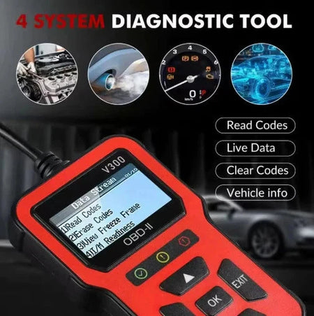 Sparky Stock OBD2 Car Diagnostic Scanner & Code Reader | Blaze Red | SS-OBD2-V300-RED