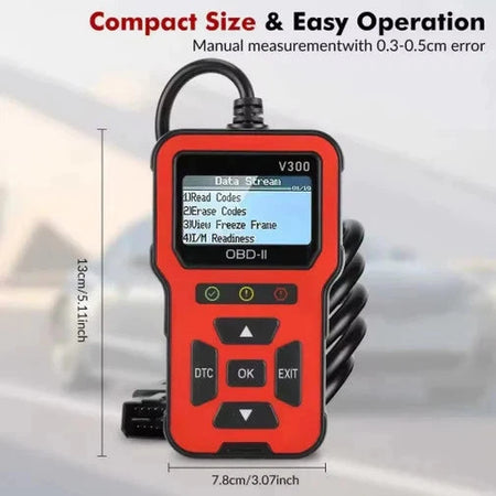 Sparky Stock OBD2 Car Diagnostic Scanner & Code Reader | Blaze Red | SS-OBD2-V300-RED