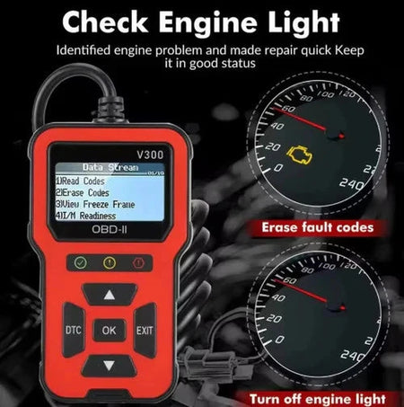 Sparky Stock OBD2 Car Diagnostic Scanner & Code Reader | Blaze Red | SS-OBD2-V300-RED