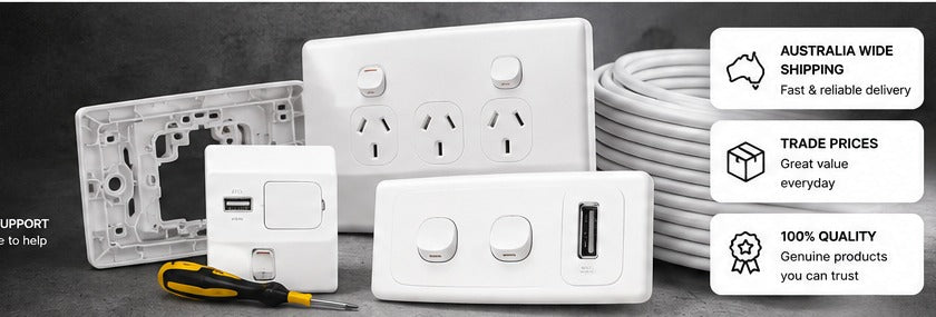 Electrical power points, switches, cable and electrical supplies